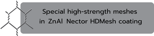 Special high-strength meshes in ZnAL Nector HDMesh coating