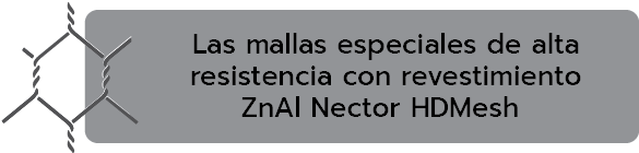 Las mallas especiales de alta resistencia con revestimiento ZnAl Nector HDMesh